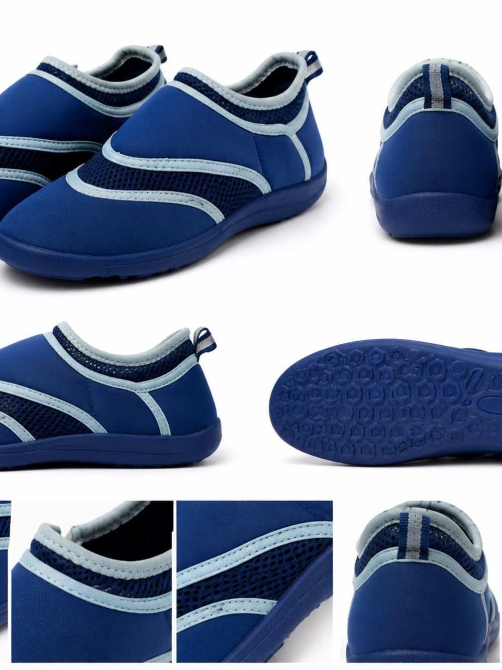 The Children's Place Navy Blue Water Shoes with Light Blue Trim